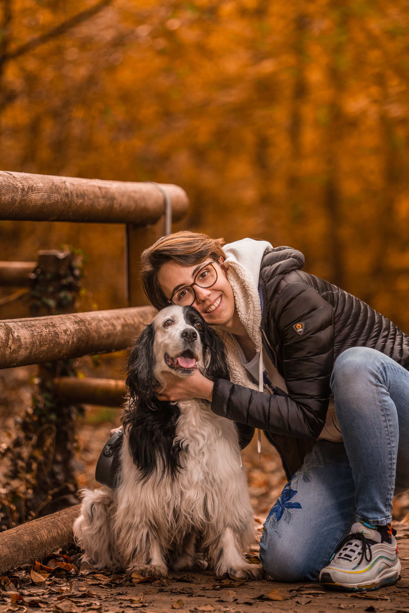 ritratto ragazza con cane al parco di monza fotografocani